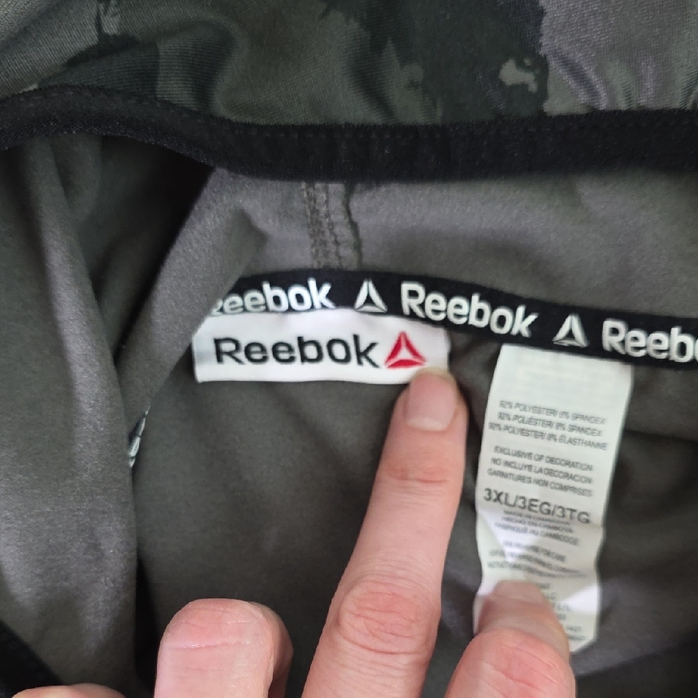 Reebok Green and Black Patterned Mens Hoodie Size 3XL XXXL‎ With Zip Pocket - Picture 5 of 13